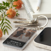 Minimalistisch voorstel voor zwart-wit foto-brides sleutelhanger (Voorkant Rechts)