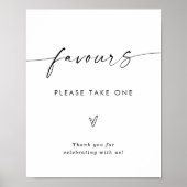 Minimalistisch voorteken | Modern Wedding Favors Poster (Voorkant)