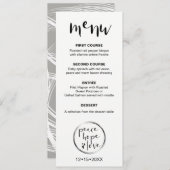 MINIMALISTISCH, Vrede, Hoop, Liefde, Vakantiemenu Menu (Voorkant / Achterkant)