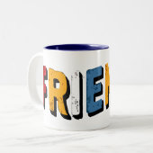 Minimalistisch "VRIENDEN" Mok ontwerp (Voorkant links)