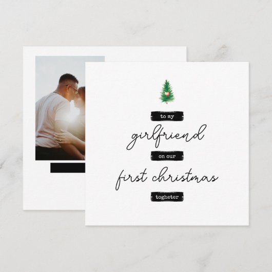 Minimalistisch Vriendin Kerst Kaart (Voorkant / Achterkant)