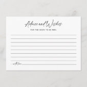 Minimalistisch Vrijgezellenfeest Advice Kaart (Voorkant)