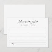 Minimalistisch Vrijgezellenfeest Advice Kaart (Voorkant / Achterkant)