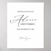 Minimalistisch Vrijgezellenfeest advies Kaart teke Poster (Voorkant)