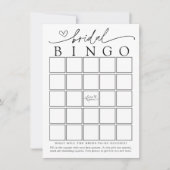 Minimalistisch Vrijgezellenfeest Bingo Game Kaart (Voorkant)