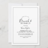 Minimalistisch Vrijgezellenfeest Brunch en Bubble Kaart (Voorkant)