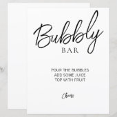 Minimalistisch Vrijgezellenfeest Bubbly Bar-teken (Voorkant / Achterkant)