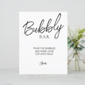 Minimalistisch Vrijgezellenfeest Bubbly Bar-teken (Staand voorkant)