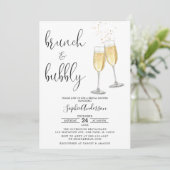 Minimalistisch Vrijgezellenfeest Champagne Brunch  Kaart (Staand voorkant)