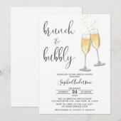 Minimalistisch Vrijgezellenfeest Champagne Brunch  Kaart (Voorkant / Achterkant)