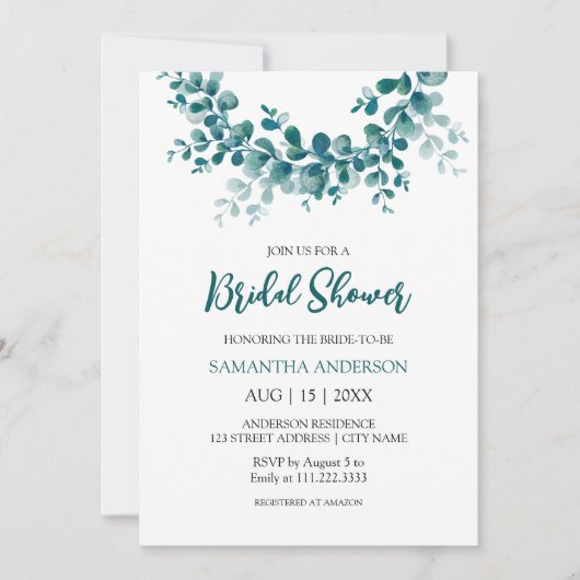 Minimalistisch Vrijgezellenfeest Eucalyptus Greene Kaart (Voorkant)