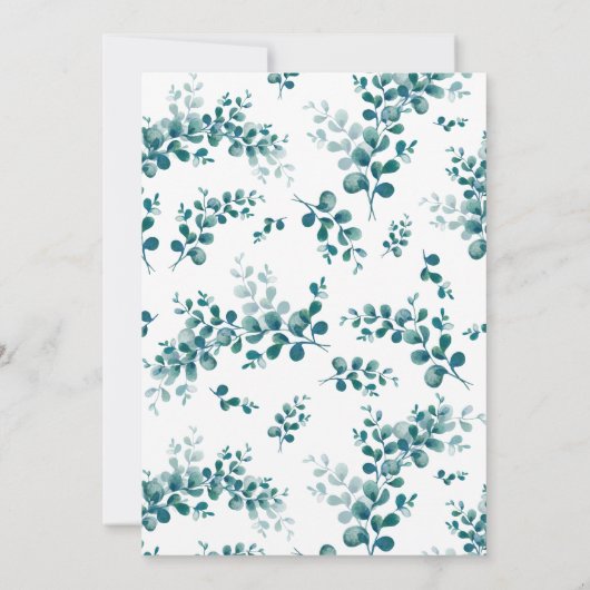 Minimalistisch Vrijgezellenfeest Eucalyptus Greene Kaart (Achterkant)