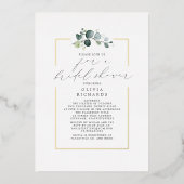 Minimalistisch Vrijgezellenfeest groen elegant scr Folie Uitnodiging (Voorkant)