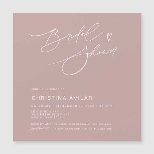 Minimalistisch Vrijgezellenfeest handgeschreven sc Magnetische Uitnodiging (Voorkant)