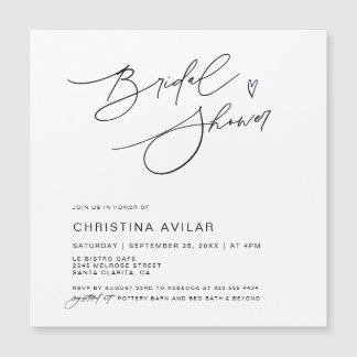 Minimalistisch Vrijgezellenfeest handgeschreven sc Magnetische Uitnodiging