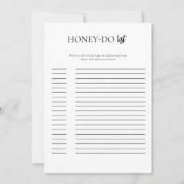 Minimalistisch Vrijgezellenfeest Honing Do List Ka Kaart