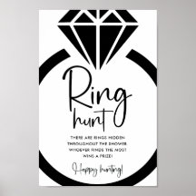 Minimalistisch Vrijgezellenfeest Hunt Game Sign