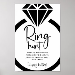 Minimalistisch Vrijgezellenfeest Hunt Game Sign Poster