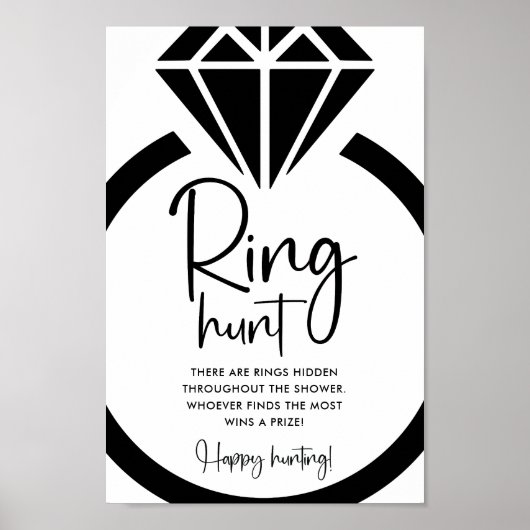 Minimalistisch Vrijgezellenfeest Hunt Game Sign Poster (Voorkant)