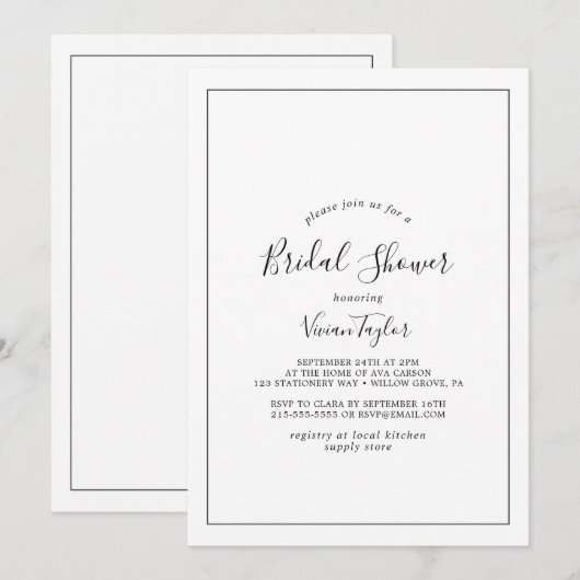 Minimalistisch Vrijgezellenfeest Kaart (Voorkant / Achterkant)