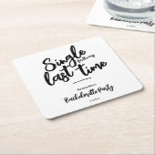 Minimalistisch vrijgezellenfeest  kartonnen onderzetters (Schuin)