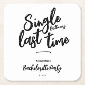 Minimalistisch vrijgezellenfeest  kartonnen onderzetters (Voorkant)