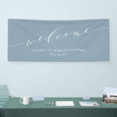 Minimalistisch Vrijgezellenfeest met kleuterblauw Spandoek (Beurs)