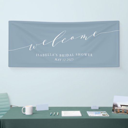 Minimalistisch Vrijgezellenfeest met kleuterblauw Spandoek (Beurs)