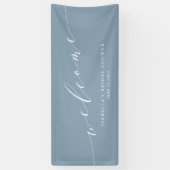 Minimalistisch Vrijgezellenfeest met kleuterblauw Spandoek (Verticaal)