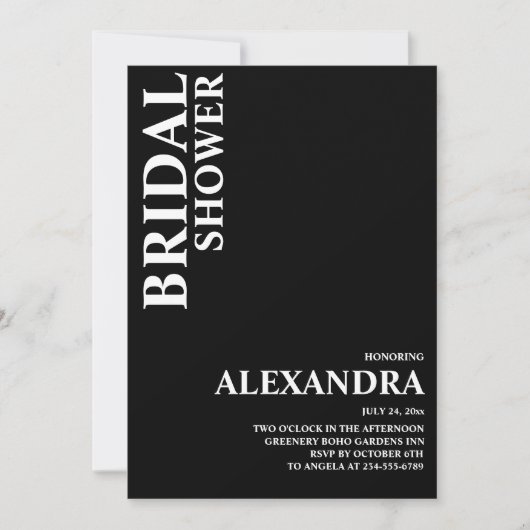 Minimalistisch Vrijgezellenfeest op basis van zwar Kaart (Voorkant)