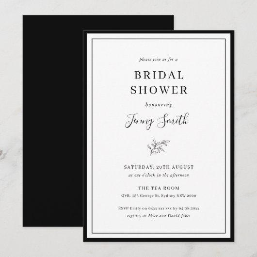 Minimalistisch Vrijgezellenfeest over lederen gren Kaart (Voorkant / Achterkant)