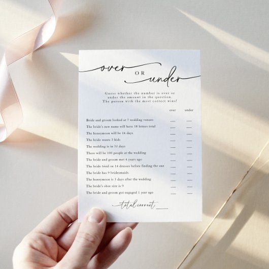 Minimalistisch Vrijgezellenfeest "over of onder" s Kaart