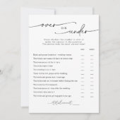 Minimalistisch Vrijgezellenfeest "over of onder" s Kaart (Voorkant)