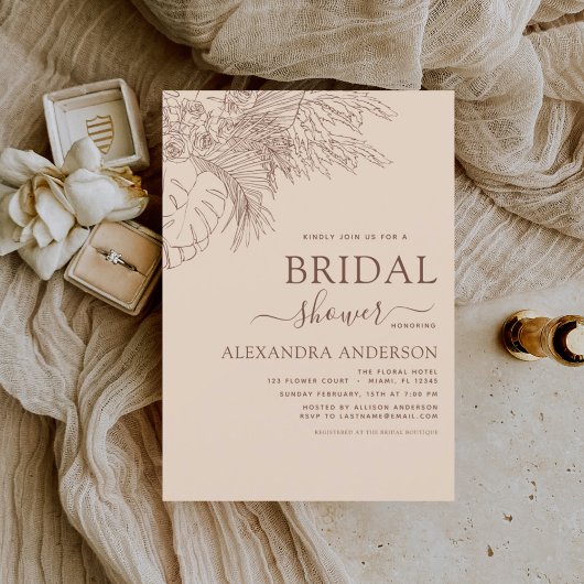 Minimalistisch Vrijgezellenfeest Pampas Grass Flyer