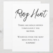 Minimalistisch Vrijgezellenfeest Ring Hunt spel (Voorkant / Achterkant)