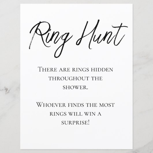 Minimalistisch Vrijgezellenfeest Ring Hunt spel (Voorkant)