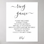 Minimalistisch Vrijgezellenfeest Ring spel bruilof Poster (Voorkant)