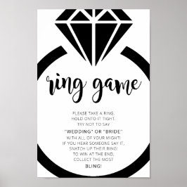 Minimalistisch Vrijgezellenfeest Ring spel teken Poster