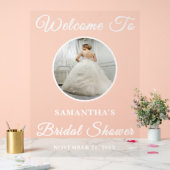 Minimalistisch Vrijgezellenfeest Ronde foto Welkom Acryl Bord (Huwelijk)