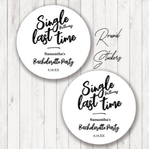 Minimalistisch vrijgezellenfeest ronde sticker