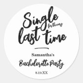 Minimalistisch vrijgezellenfeest  ronde sticker (Voorkant)