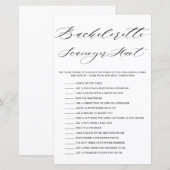 Minimalistisch Vrijgezellenfeest Scavenger Hunt Ga (Voorkant / Achterkant)