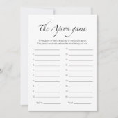 Minimalistisch Vrijgezellenfeest Schort Memory Gam Kaart (Voorkant)