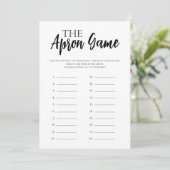 Minimalistisch Vrijgezellenfeest Schort Memory Gam Kaart (Staand voorkant)