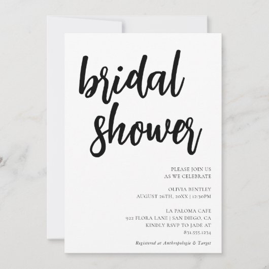 Minimalistisch Vrijgezellenfeest uitnodigen Kaart (Voorkant)