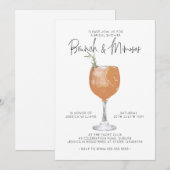 Minimalistisch Vrijgezellenfeest van Brunch en Mim Kaart (Voorkant / Achterkant)