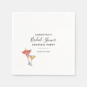 Minimalistisch Vrijgezellenfeest van cocktail Part Servet (Voorkant)