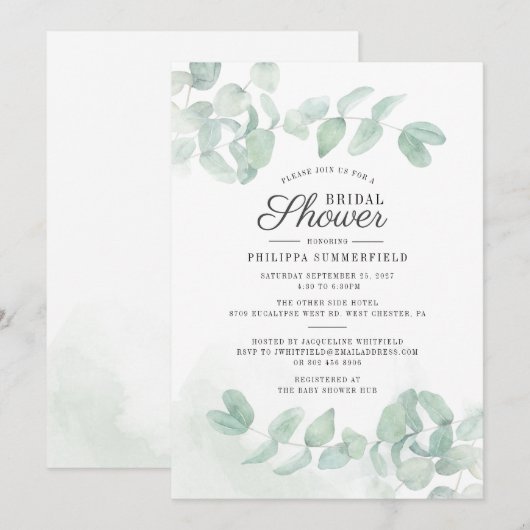 Minimalistisch Vrijgezellenfeest van de groenery E Kaart (Voorkant / Achterkant)