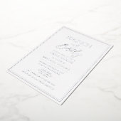 Minimalistisch Vrijgezellenfeest van de zilver van Folie Uitnodiging (Gedraaid)