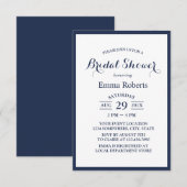 Minimalistisch Vrijgezellenfeest van marineblauw L Kaart (Voorkant / Achterkant)